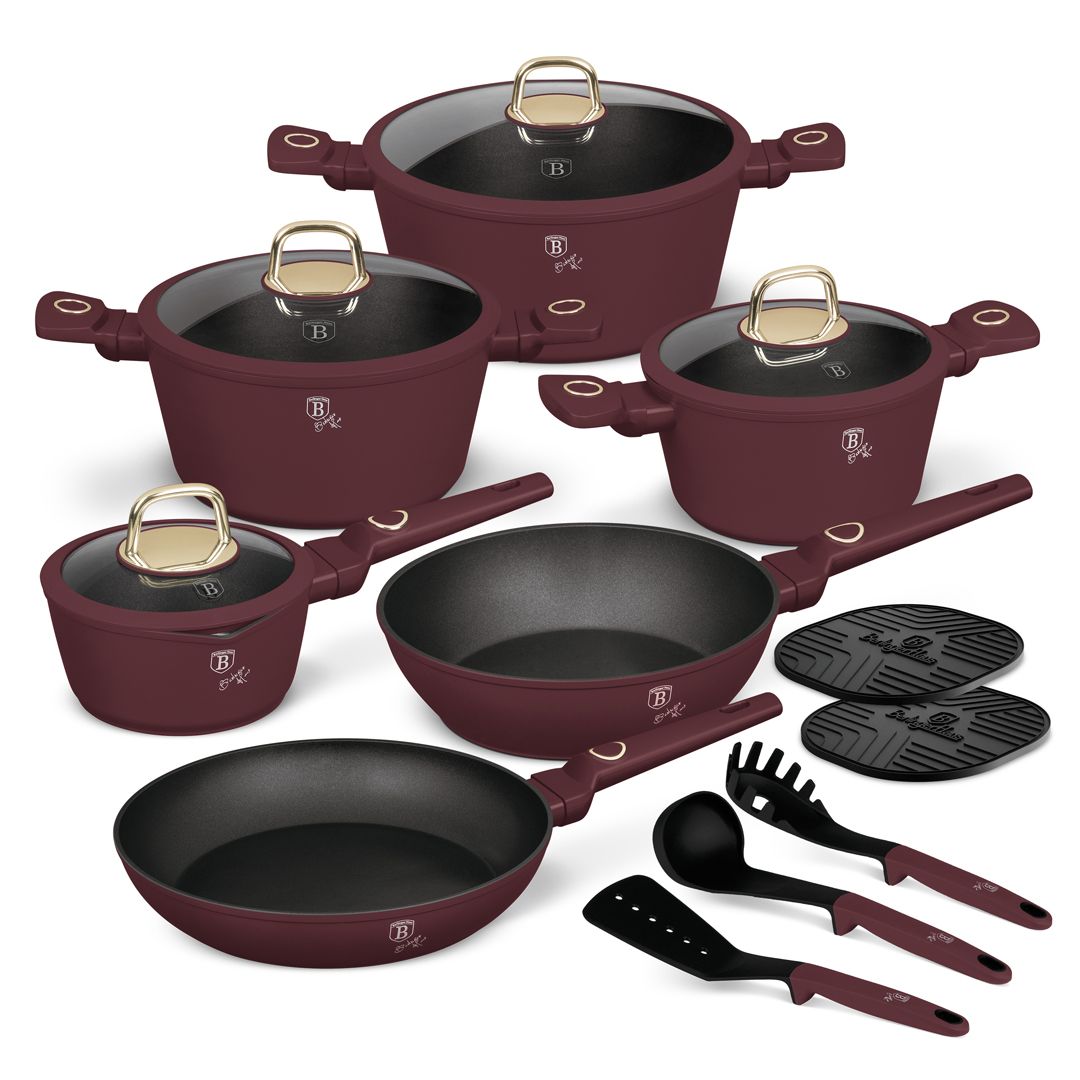 Berlinger Haus 15-Piece Titan Pro Non-Stick Coating Cookware Set - Leonardos